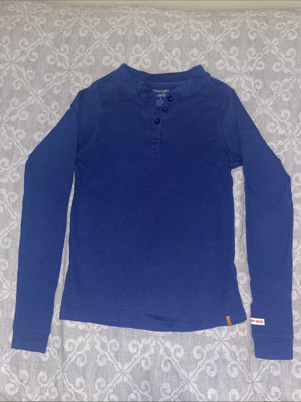 Wrangler Navy Long Sleeve Henley Tee for Women